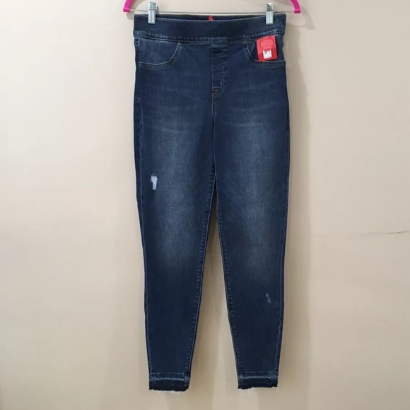 SPANX Pants - SPANX jeans legging pants Distressed Skinny Blue hi rise size m